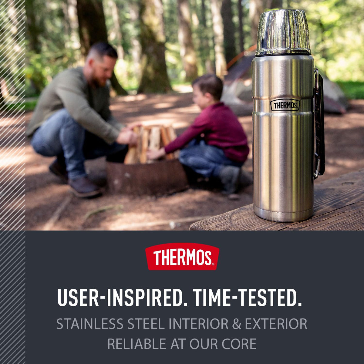 THERMOS Stainless King 40oz bottle durable 18/8 stainless steel
