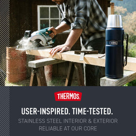 THERMOS Stainless King serving cup lid facilitates group servings on trips