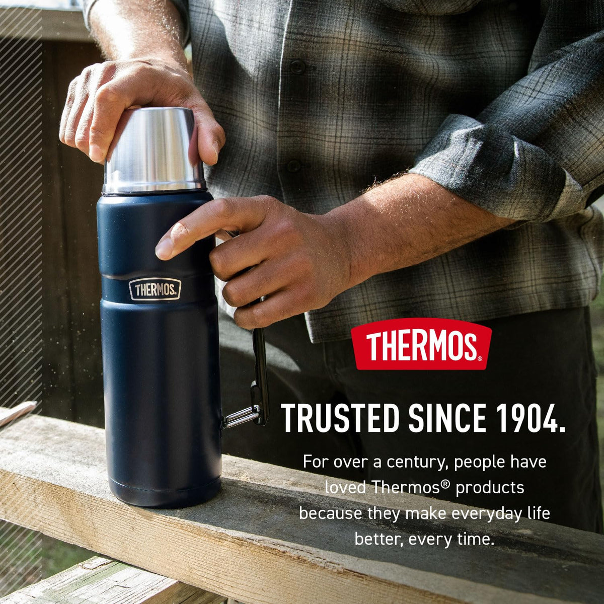 THERMOS bottle is dishwasher safe on the top rack for easy cleanup.