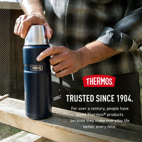 THERMOS bottle is dishwasher safe on the top rack for easy cleanup.