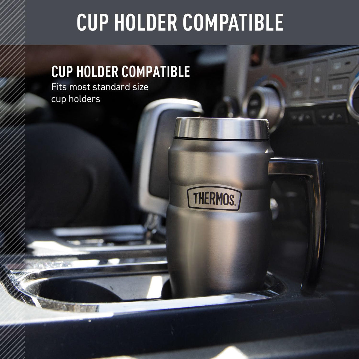 THERMOS Stainless King exterior stays cool to touch when hot and sweat-proof when cold.