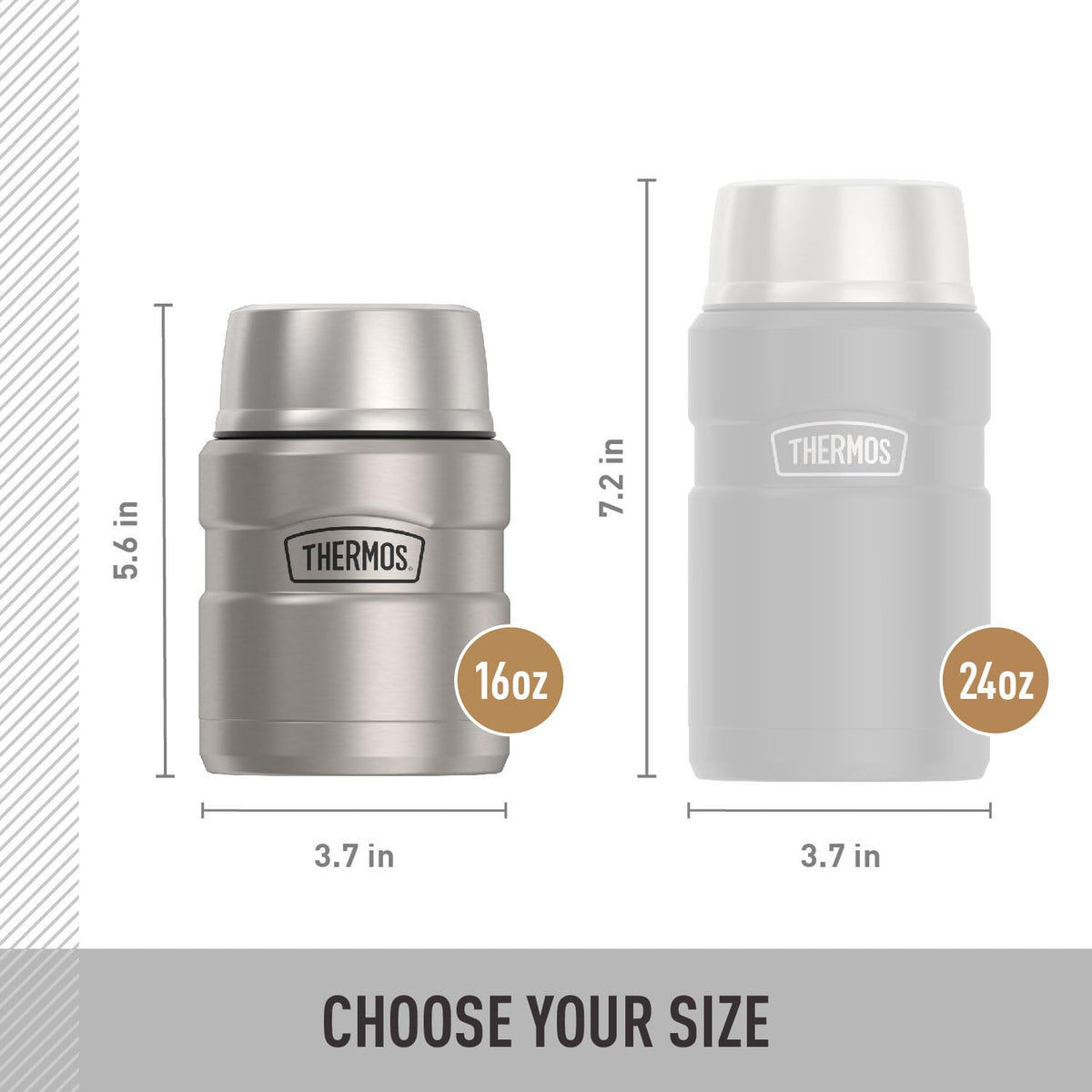 THERMOS Stainless King cold-retention feature helps beverages stay cool during trips.