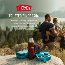 THERMOS Stainless King durable 18-8 stainless steel construction supports long travels.