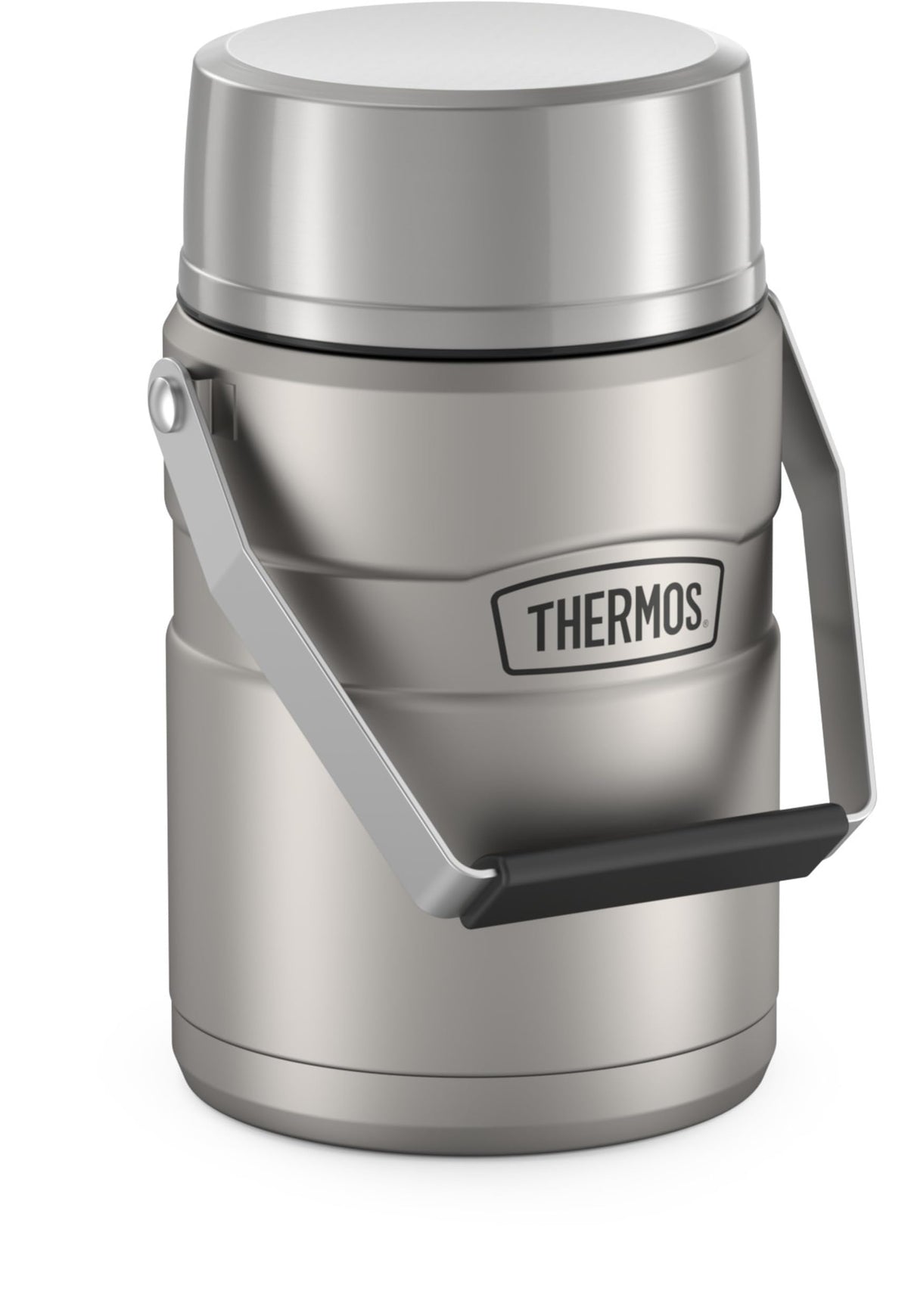 THERMOS Stainless King Food Jar exterior shows durable stainless steel for all-day meals.