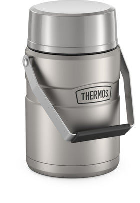 THERMOS Stainless King Food Jar exterior shows durable stainless steel for all-day meals.