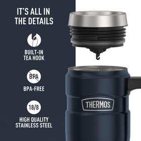 Thermos Stainless King insulation reveals hot for seven hours and cold for eighteen