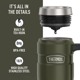 THERMOS Stainless King hot retention demonstrates hours of hot beverage insulation.