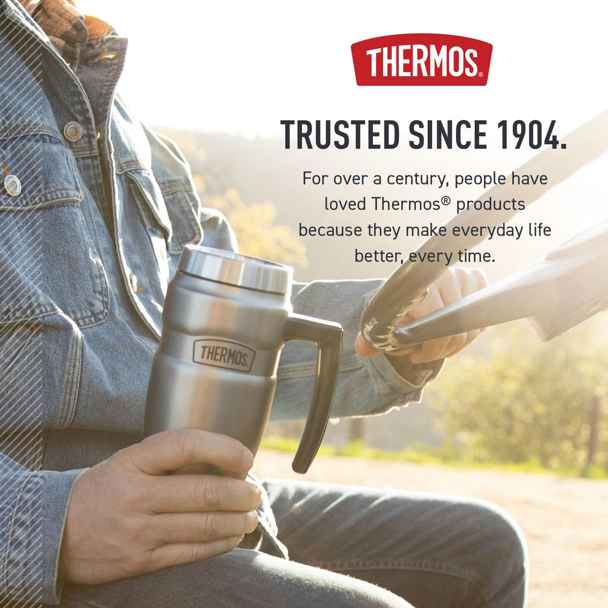 THERMOS Stainless King top-rack safe for quick cleanup after trips.