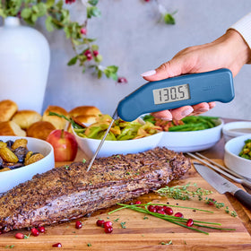 ThermoWorks Thermapen cayenne red with NIST calibration for precise results.
