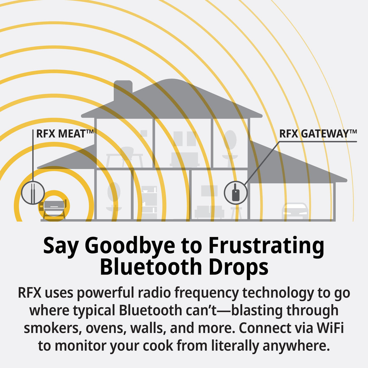 ThermoWorks RFX two-probe kit setup enables simultaneous monitoring of two meats.