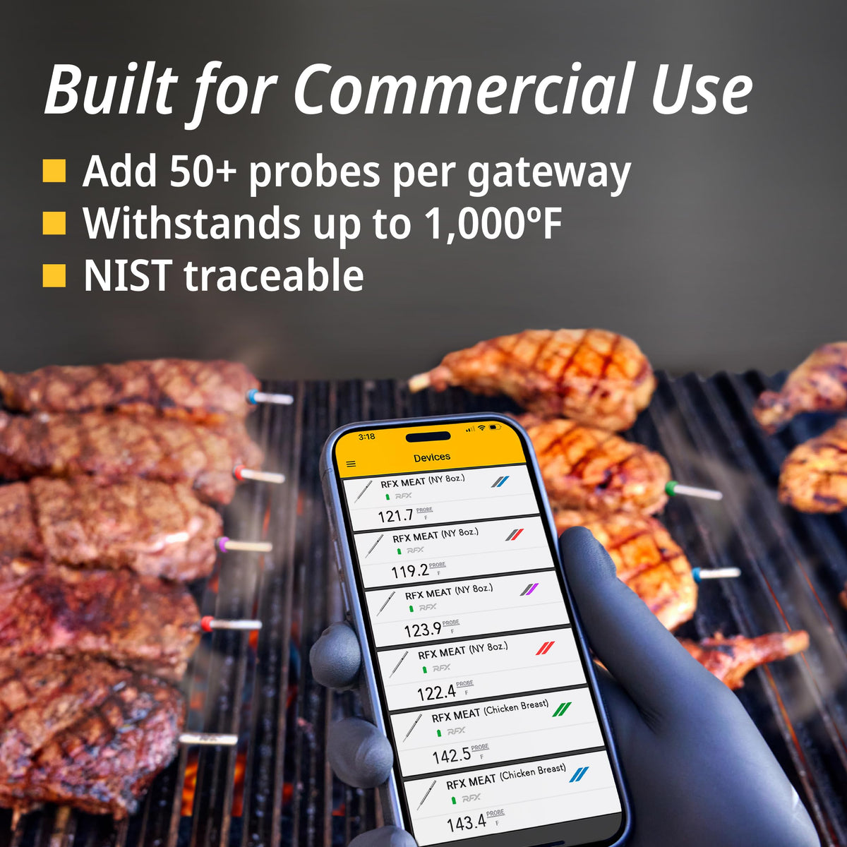 ThermoWorks RFX WiFi gateway shows reliable connection through walls and grills.