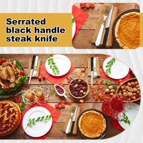 Therwen space-saving steak knife set fits compact drawers for organized kitchen storage.