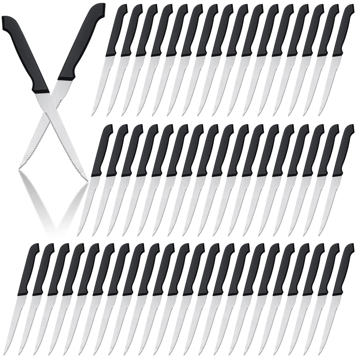 Therwen stainless steel steak knife with serrated edge for effortless cutting of steak at home.