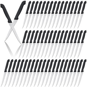 Therwen stainless steel steak knife with serrated edge for effortless cutting of steak at home.