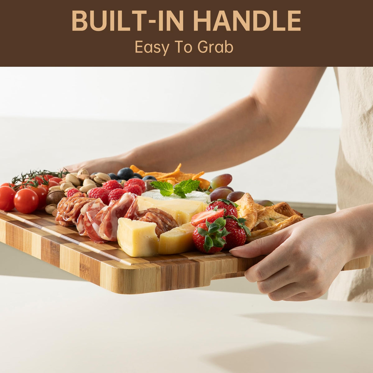 Thetchry checkerboard deli board design enhances serving and presentation