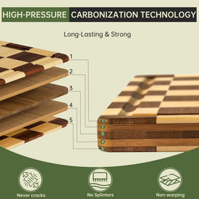 Thetchry double-sided board serves as prep and serving surface