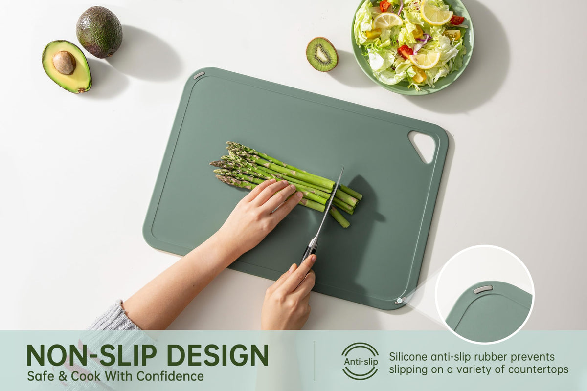 thetchry non-slip feet keep board stable on countertops