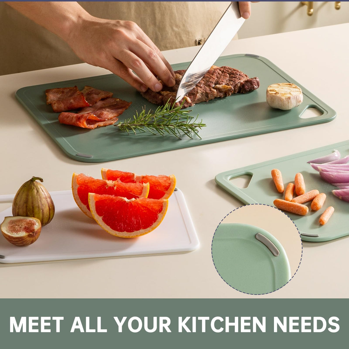 Thetchry cutting board set 3 dishwasher-safe, quick cleanup after meals.