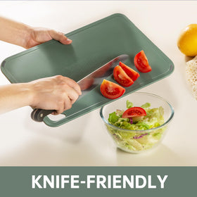 Thetchry cutting board set 3 green medium, perfect for vegetables and fruit slicing.