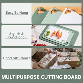 Thetchry cutting board set 3 reversible surface, two sides for different foods.