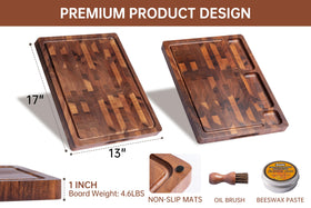 THETCHRY large cutting board with handle for easy transport and prep
