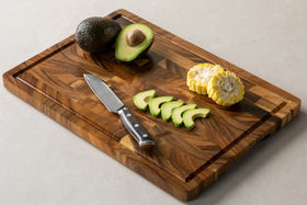 Thetchry walnut cutting board doubles as a chic charcuterie display