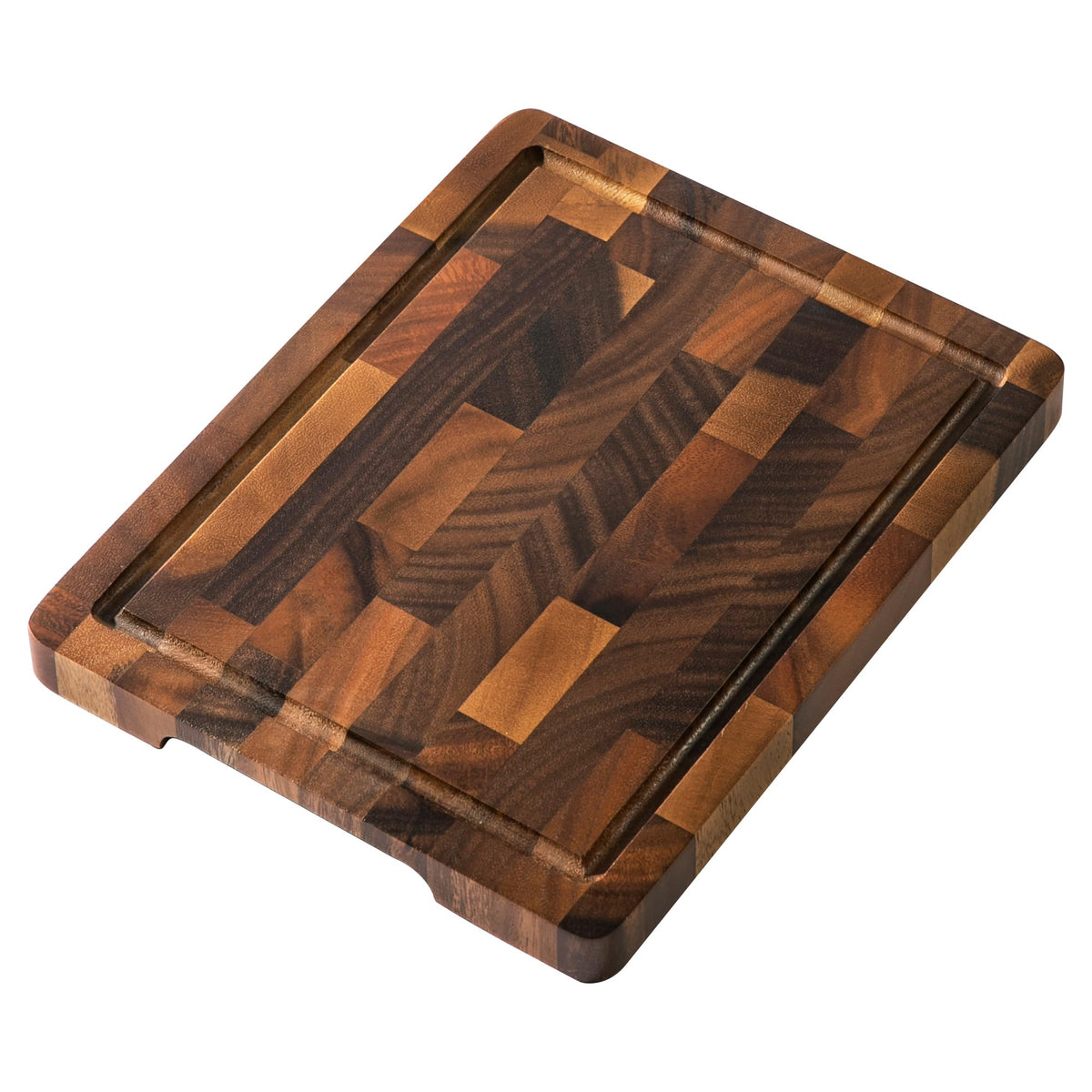 Thetchry walnut cutting board with deep juice groove for spill containment