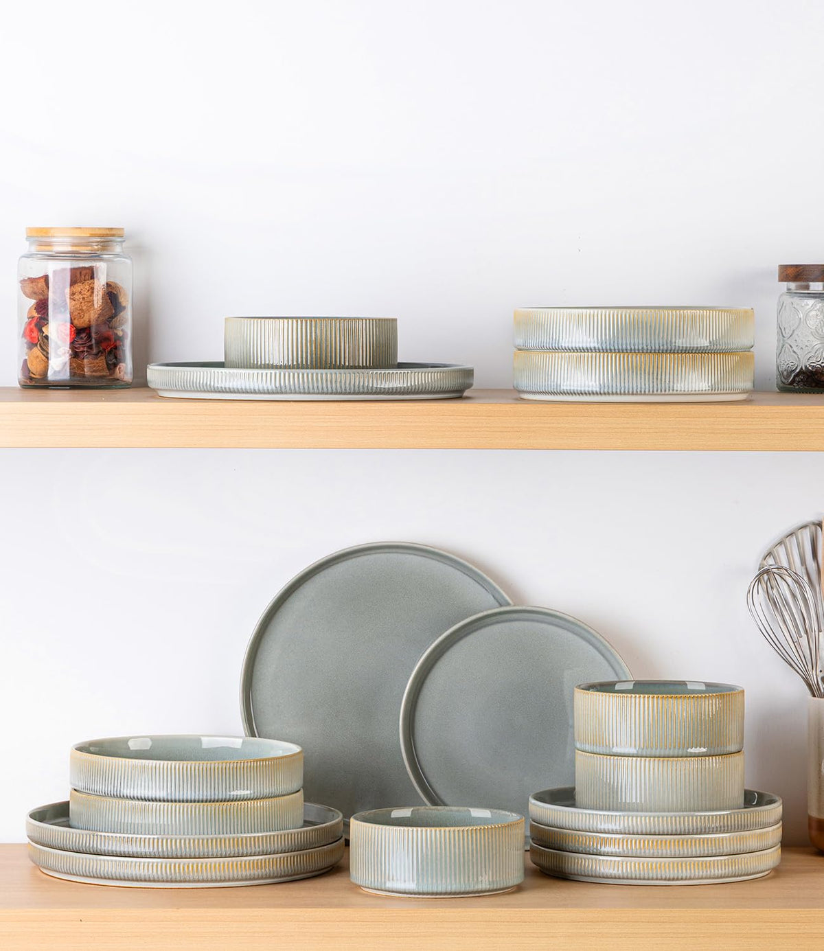 TheTerra 12-piece set on the table ready for stylish entertaining.