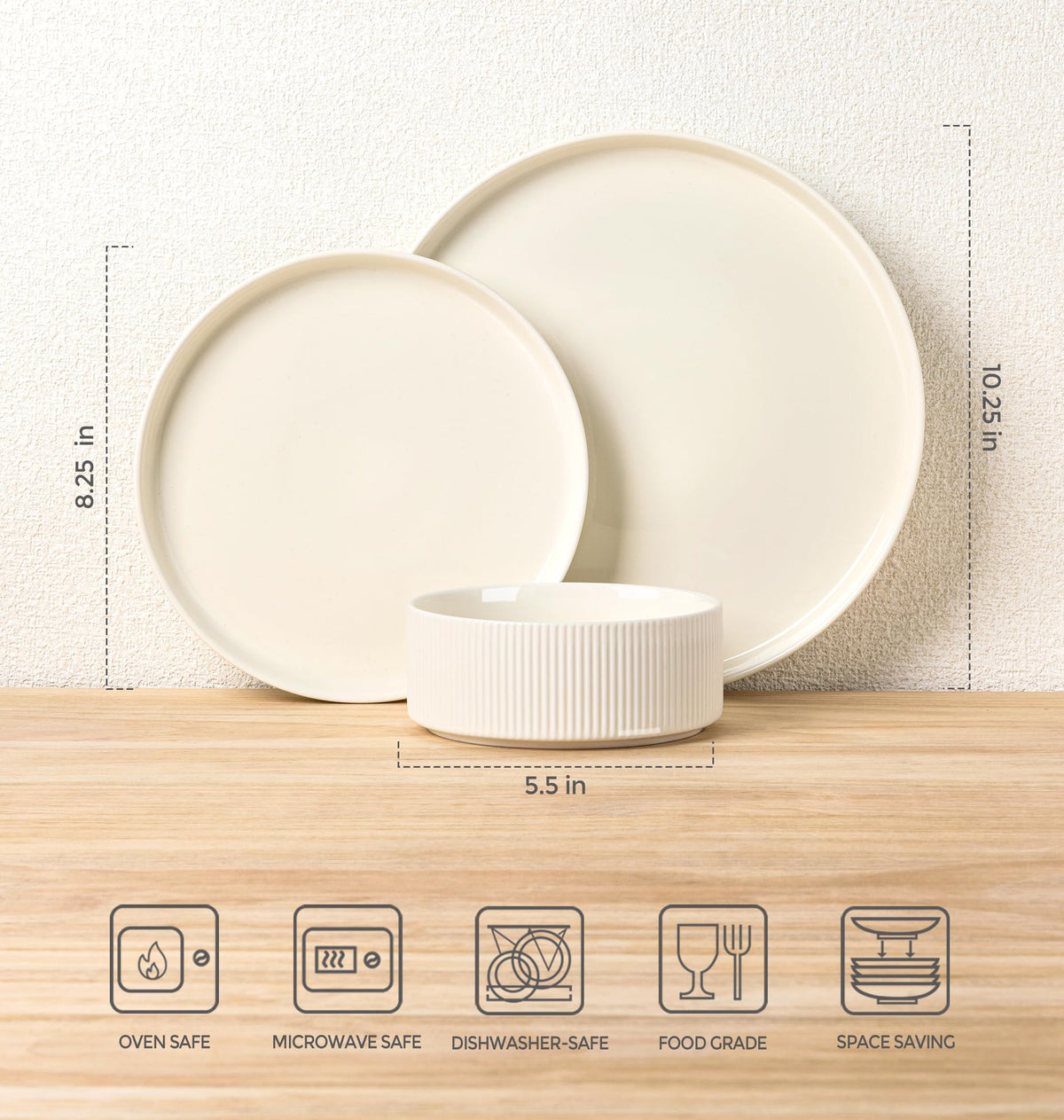 TheTerra 24-piece set for eight serving meals with a cohesive look