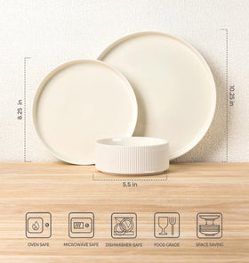 TheTerra 24-piece set for eight serving meals with a cohesive look