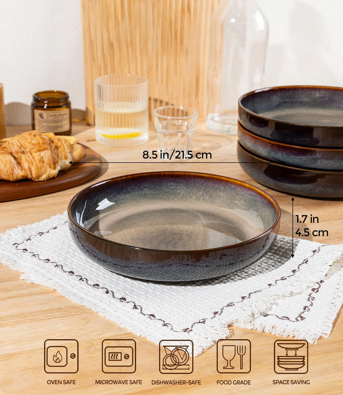theterra bowls stacked neatly to save kitchen space and simplify storage.