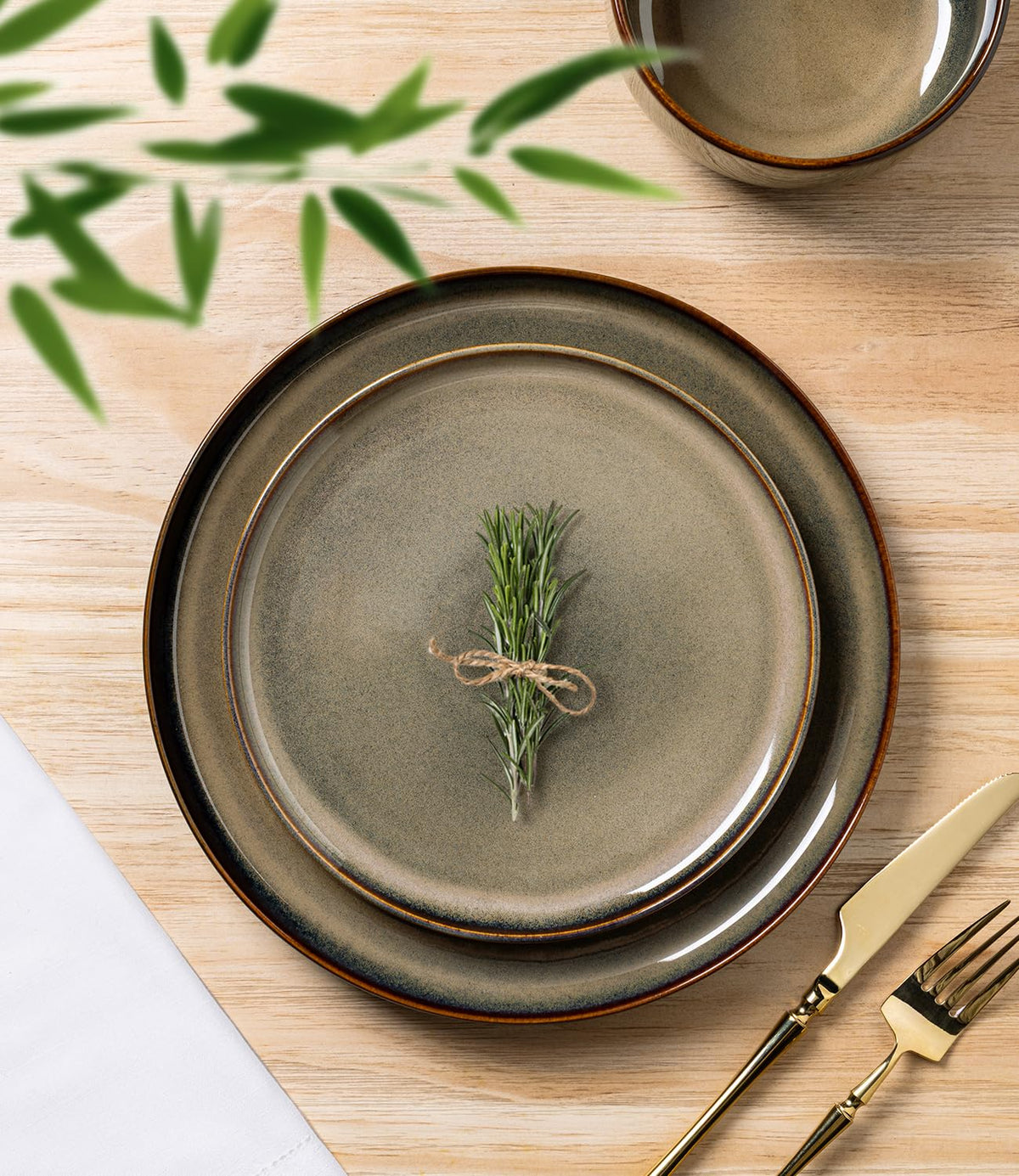 TheTerra Coca Mocha 8.5 inch salad plate shows glaze variation