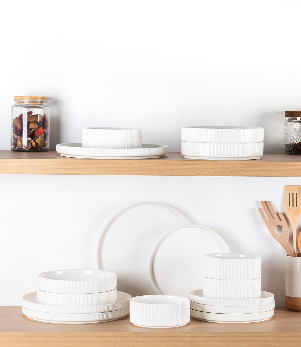 TheTerra oven-safe and dishwasher-safe set in a kitchen scene.
