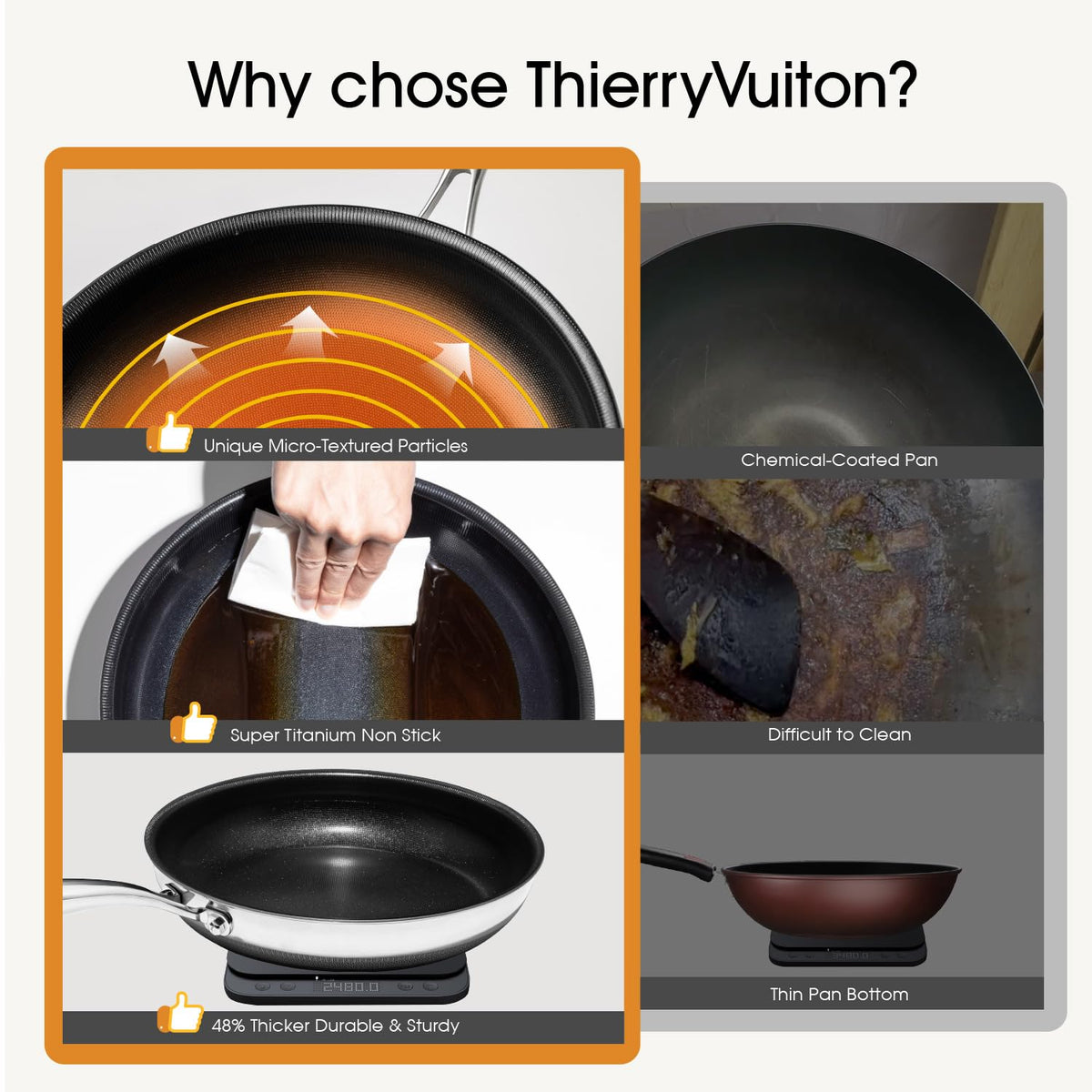 ThierryVuiton easy-clean surface wiping clean after cooking