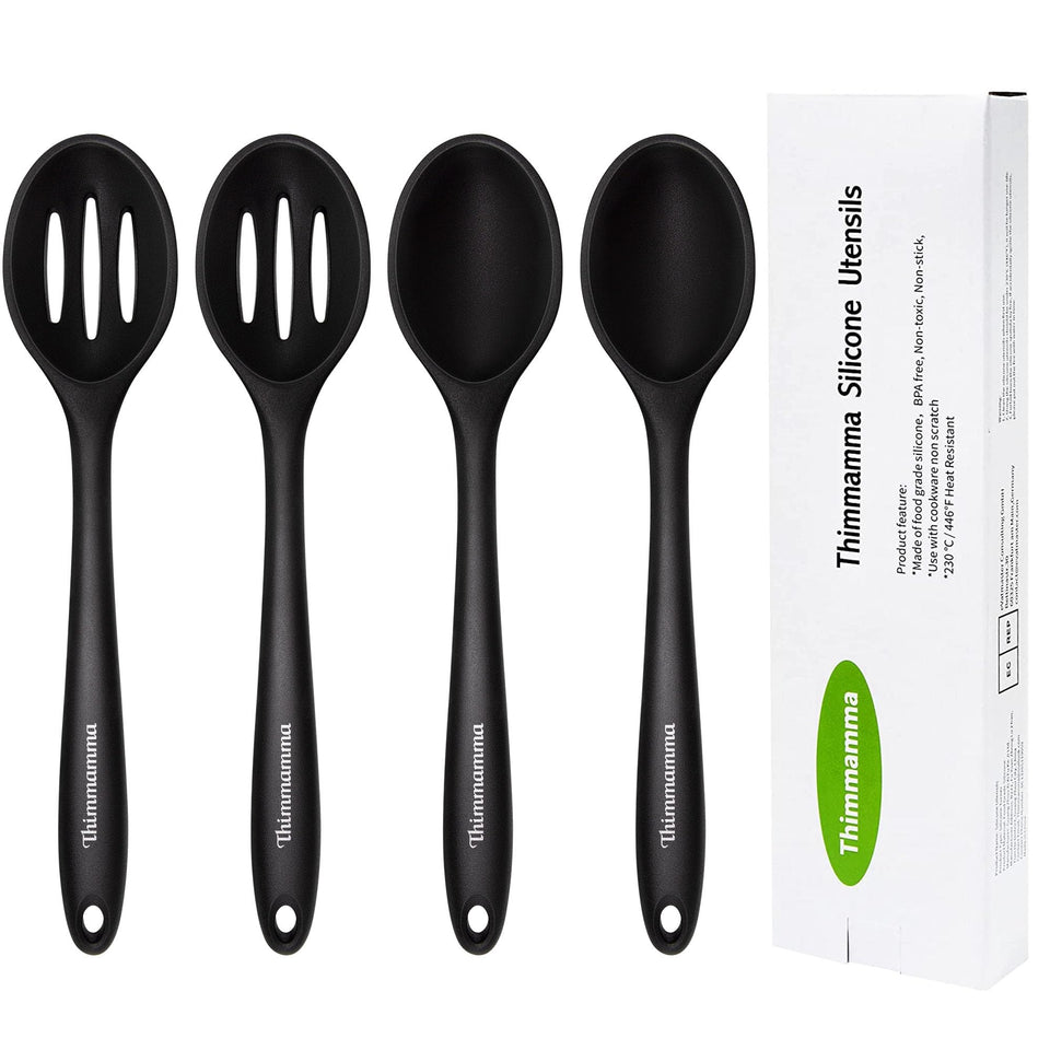 Thimmamma silicone cooking spoon set, versatile four-pack for everyday meals.
