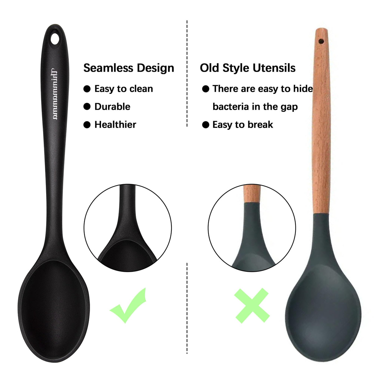 Thimmamma silicone solid spoon ideal for stirring and serving without sticking.
