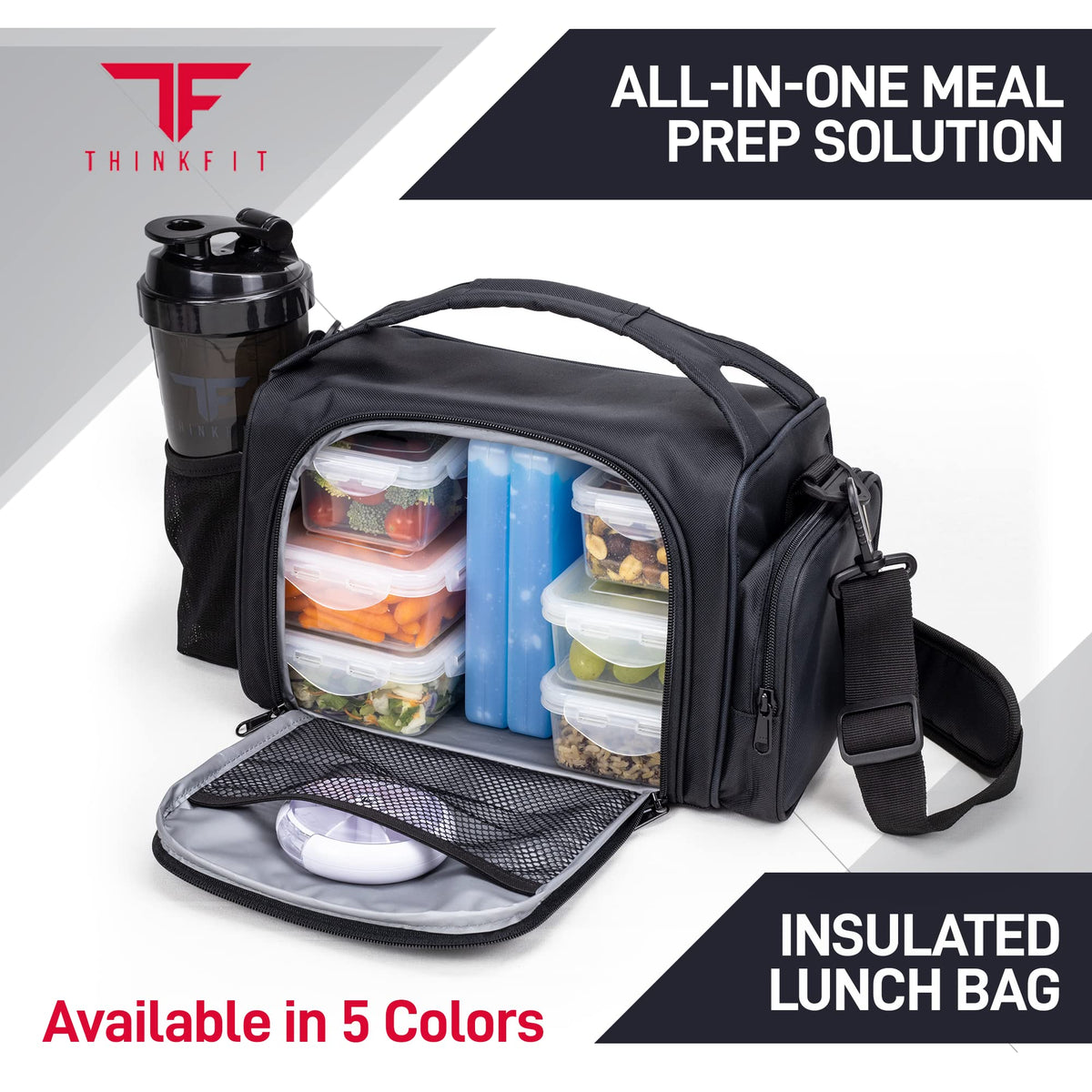 ThinkFit BPA-free container lids seal tightly for freshness.