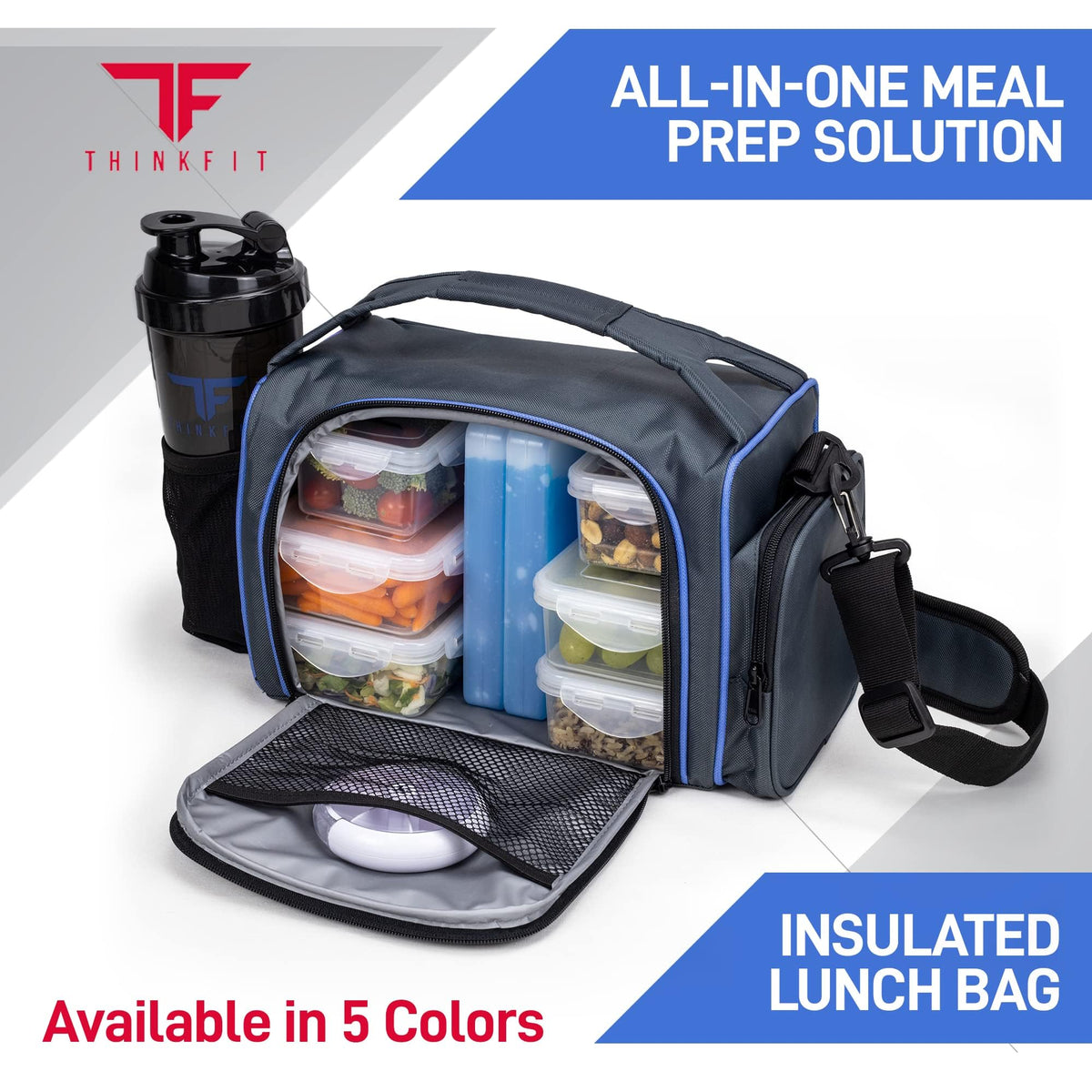 ThinkFit pill dispenser in lunch box for on-the-go supplements