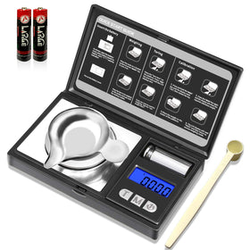 THINKSCALE milligram scale display shows 50 g capacity with 0.001 g precision.