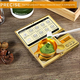 THINKSCALE milligram scale with backlit display enables precise measurements in dim settings
