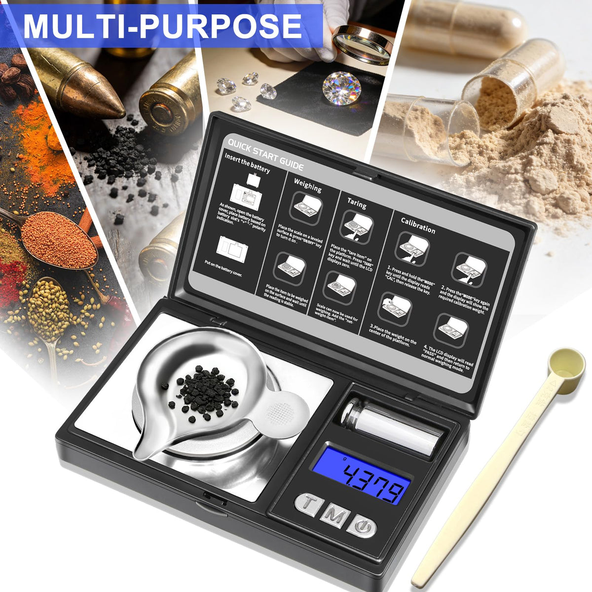 THINKSCALE flip cover protects the weighing pan during travel.