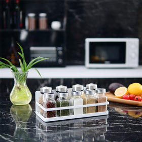 Thipoten spice organizer with two removable hooks adds versatile organization.