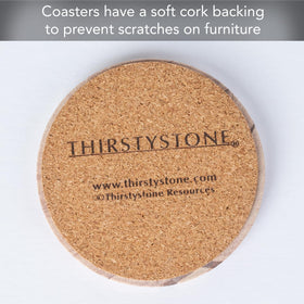 Thirstystone Cinnabar absorbent condensation keeps countertops dry and clean.