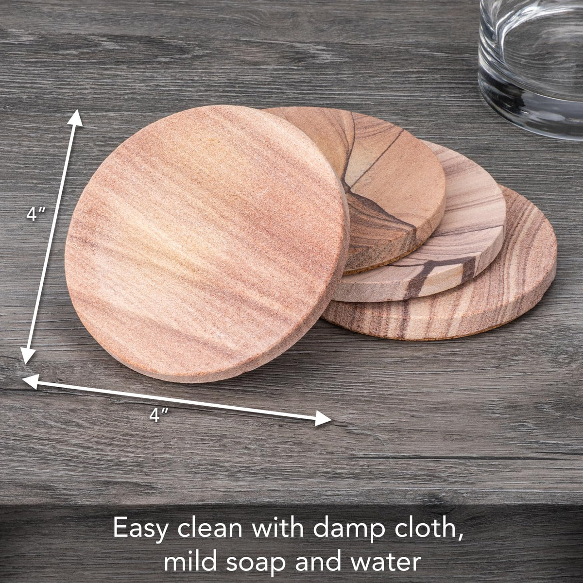 Thirstystone Cinnabar heat-tolerant design protects surfaces from hot drinks.