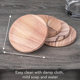 Thirstystone Cinnabar heat-tolerant design protects surfaces from hot drinks.