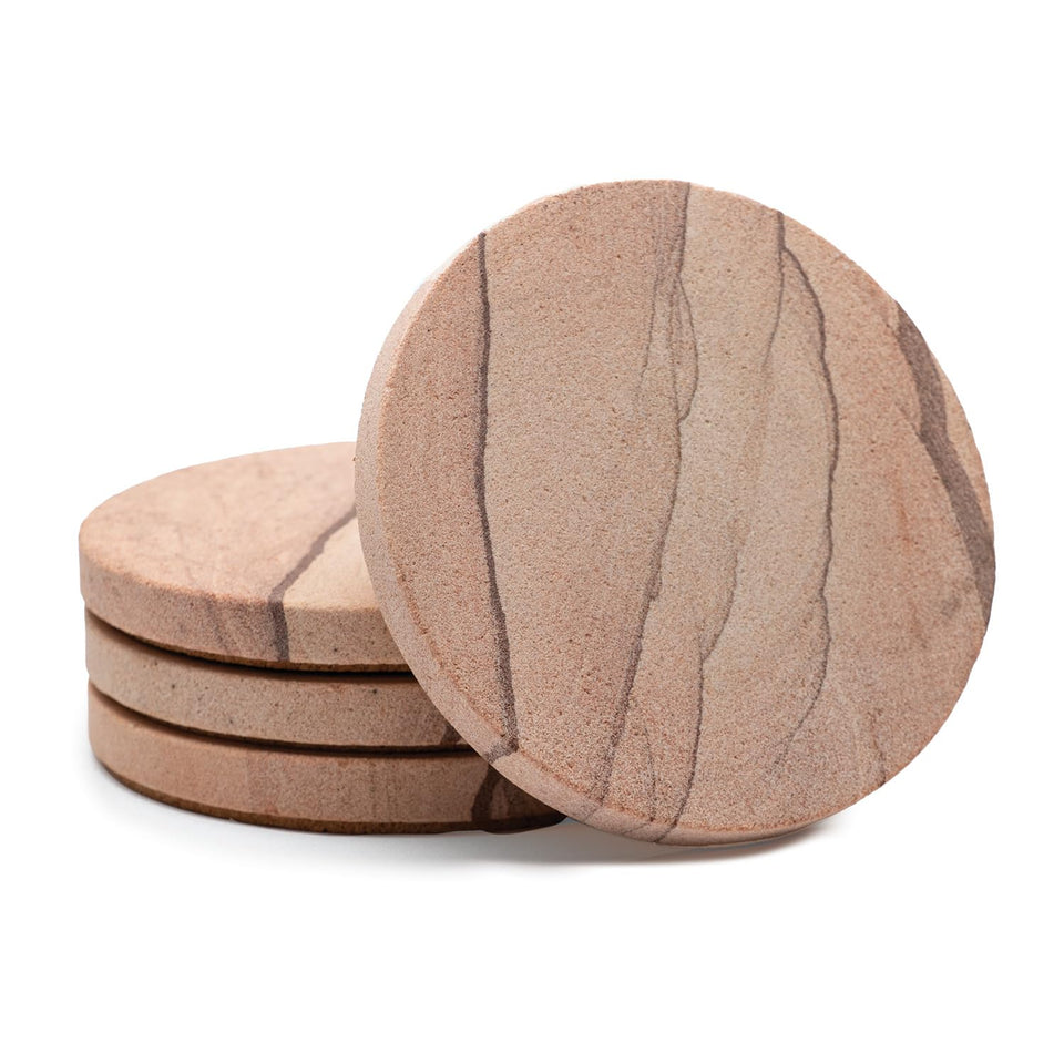 Thirstystone Cinnabar coaster with varied pattern for unique table decor and protection.