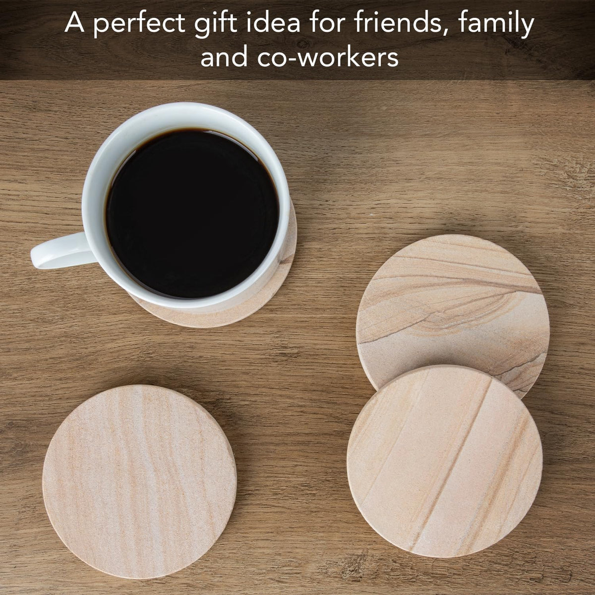 Thirstystone Desert Sand Coaster provides durable, non-slip support for cups and mugs.