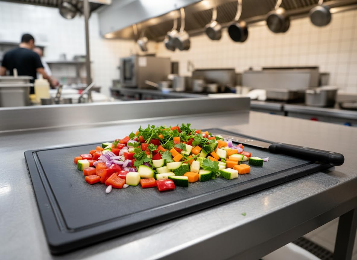 Thirteen Chefs BPA-free board supports safe food prep for grilling