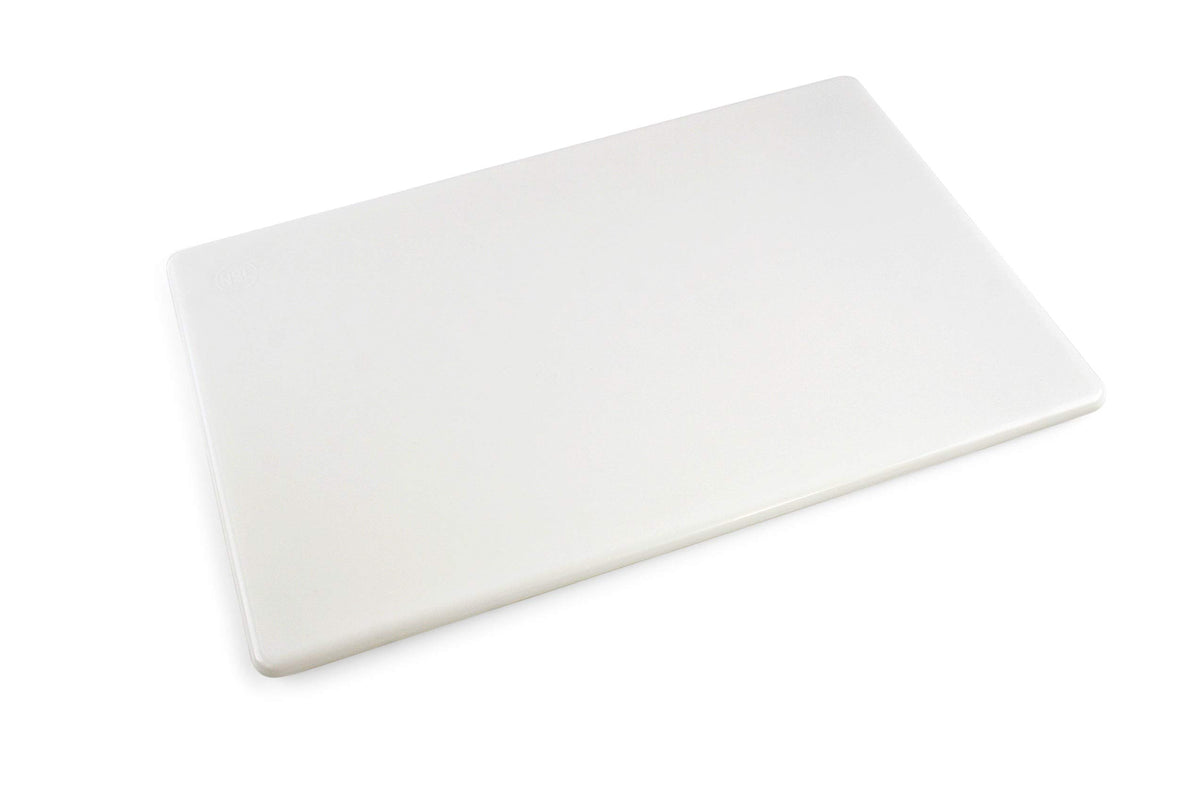 Thirteen Chefs cutting board 18x12 top view, spacious prep surface for busy kitchens.