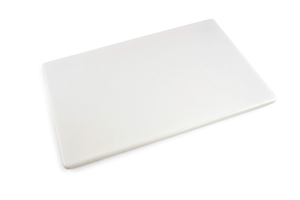 Thirteen Chefs cutting board 18x12 top view, spacious prep surface for busy kitchens.